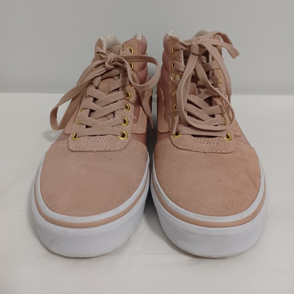 Vans women's Hi top sneakers lace-up pink/gold size 7